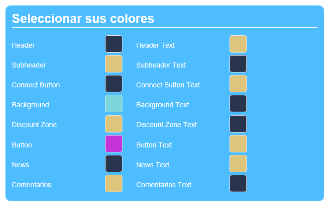 Selecciona los colores